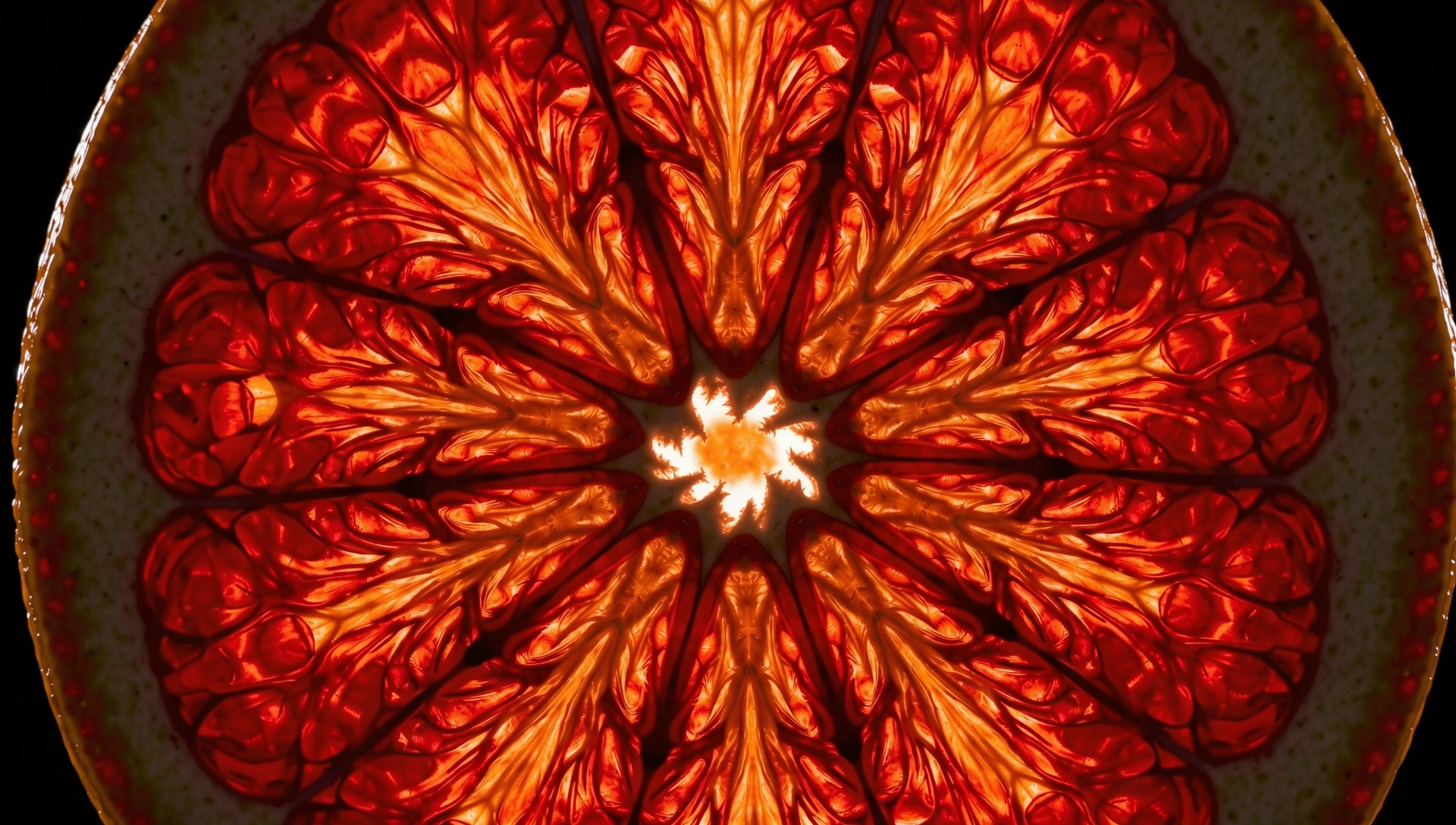 Makro-Aufnahme einer Blutorange