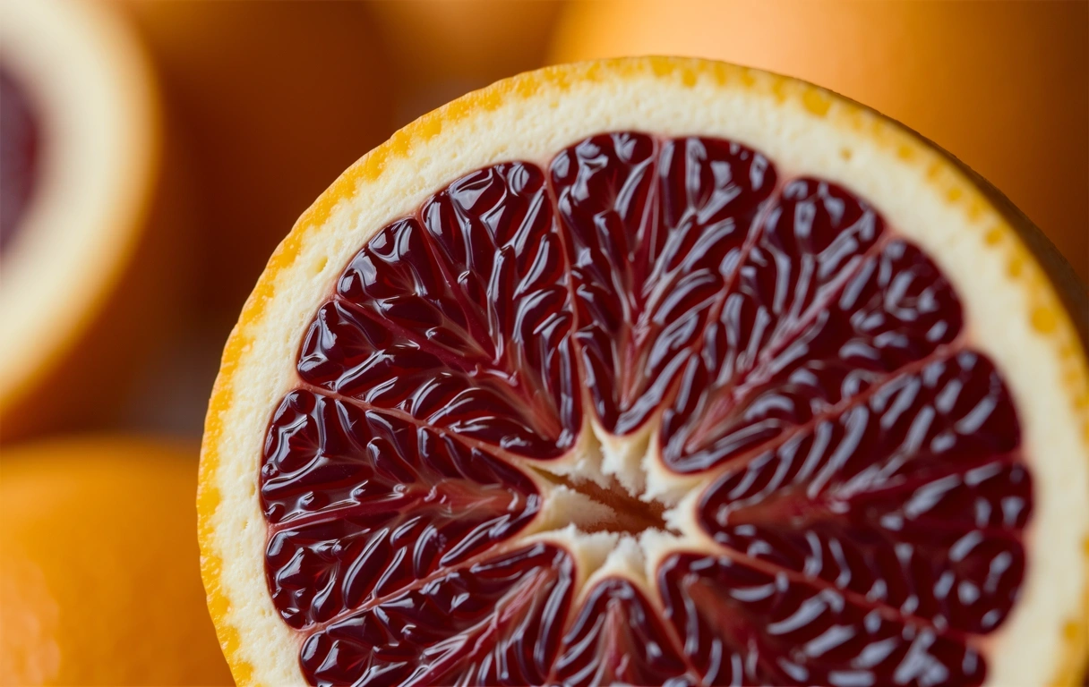 Detailaufnahme einer Blutorange